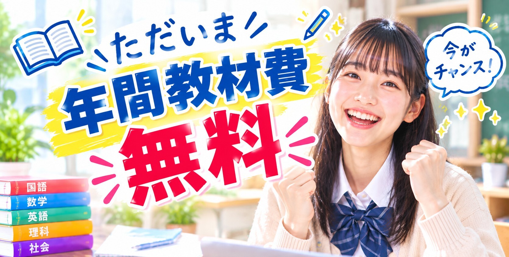年間教材費無料